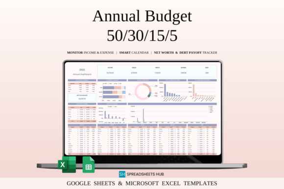 50/30/15/5 Annual Budget Spreadsheet