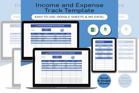 Income and Expense Tracker, Google Sheet | Excel