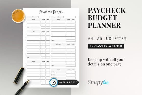 Weekly Paycheck Printable Planner