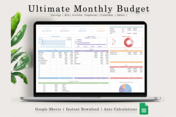 Ultimate Monthly Budget Google Sheets